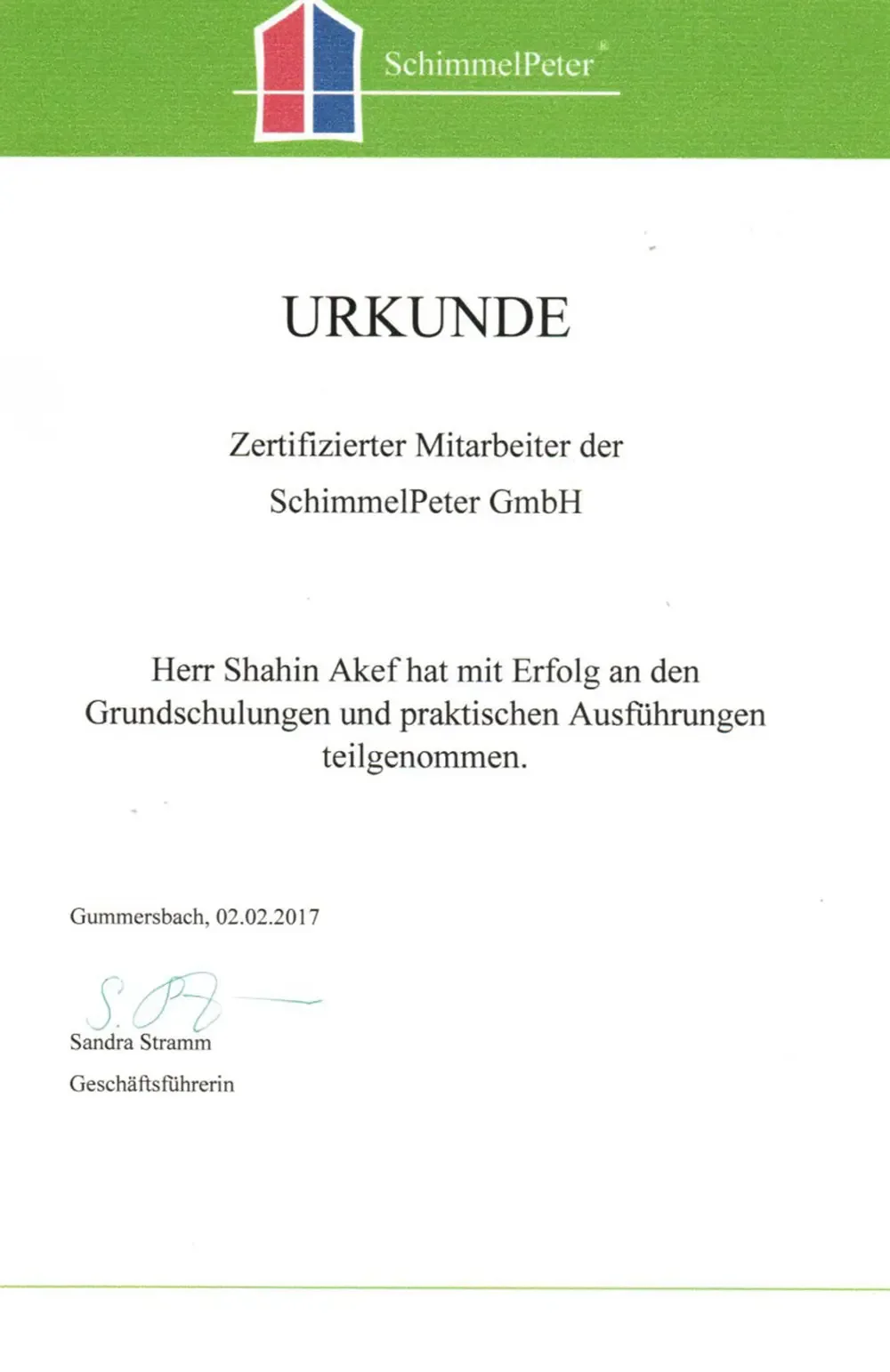 Urkunde-SchimmelPeter Zertifikate- Swiss Renovation-04